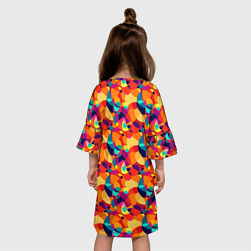 Детское платье Абстрактный узор из разноцветных окружностей / 3D-принт – фото 4