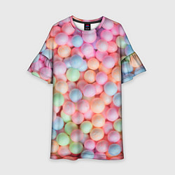 Платье клеш для девочки Разноцветные шарики, цвет: 3D-принт