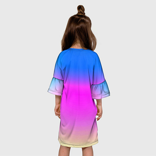Детское платье Неоновые краски космоса / 3D-принт – фото 4