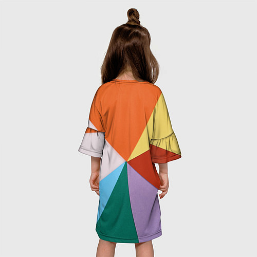 Детское платье Разноцветные пересекающиеся треугольники / 3D-принт – фото 4