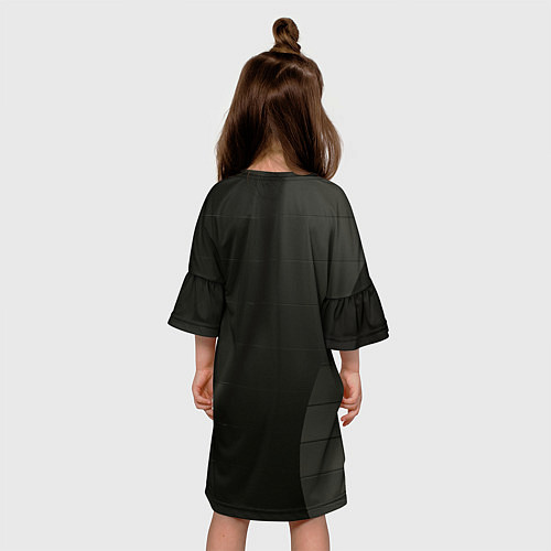Детское платье Чёрные геометрические металлические листы / 3D-принт – фото 4