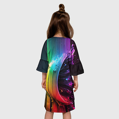 Детское платье Волна красок / 3D-принт – фото 4