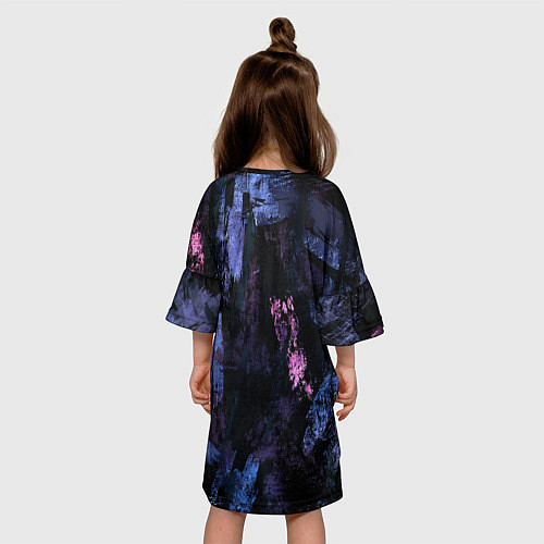 Детское платье Неоновые пятна краской / 3D-принт – фото 4