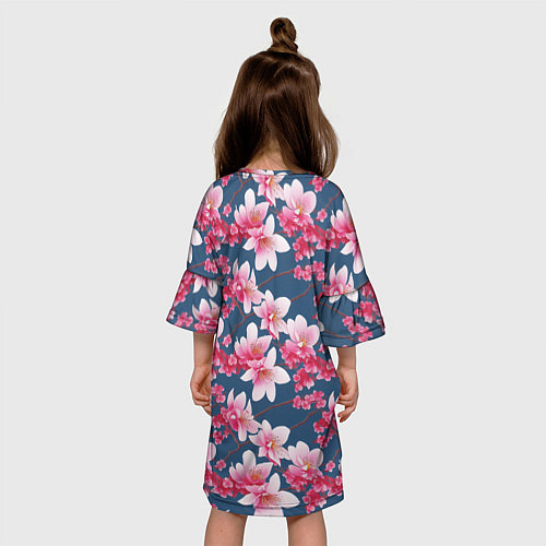 Детское платье Паттерн сакура / 3D-принт – фото 4
