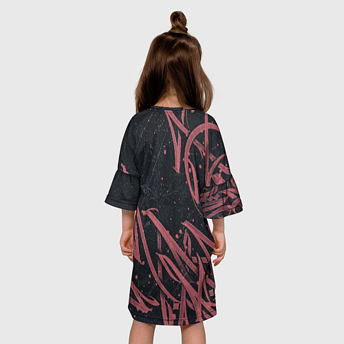 Детское платье Бордовое граффити / 3D-принт – фото 4