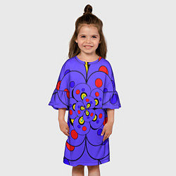 Платье клеш для девочки Полукруг яркий орнамент, цвет: 3D-принт — фото 2