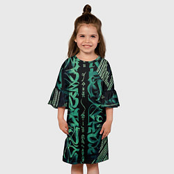 Платье клеш для девочки Каллиграфический, цвет: 3D-принт — фото 2
