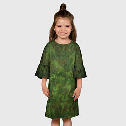 Платье клеш для девочки Камуфляж хаки, цвет: 3D-принт — фото 2