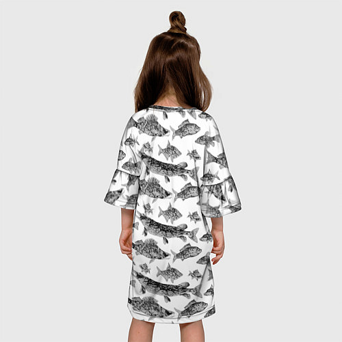 Детское платье Паттерн на каждый день о рыбалке / 3D-принт – фото 4