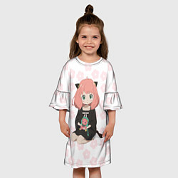 Платье клеш для девочки Аня из аниме Семья шпиона, цвет: 3D-принт — фото 2