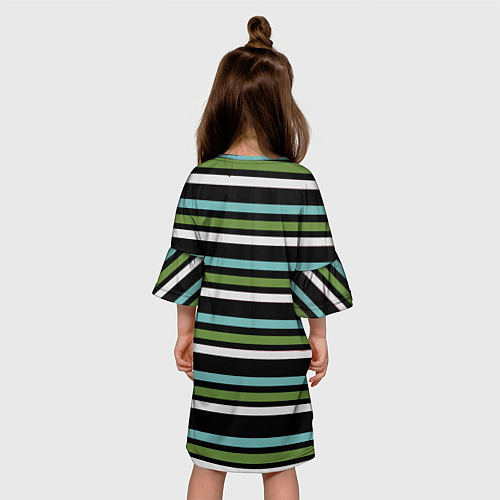 Детское платье Абстрактные тёмные полосы / 3D-принт – фото 4