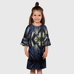 Платье клеш для девочки Металлический калейдоскоп, цвет: 3D-принт — фото 2