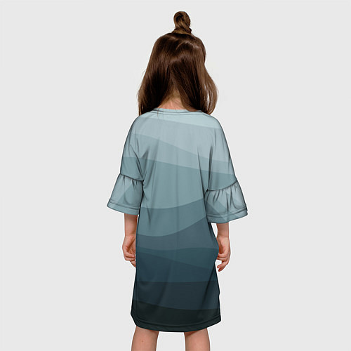 Детское платье Бирюзовые волны / 3D-принт – фото 4