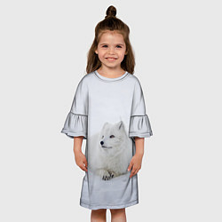 Платье клеш для девочки Полярная лисичка, цвет: 3D-принт — фото 2