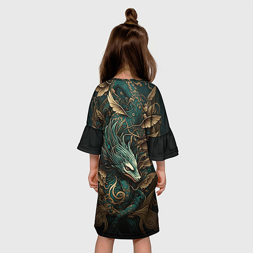 Детское платье Изумрудный Дракон Irezumi / 3D-принт – фото 4