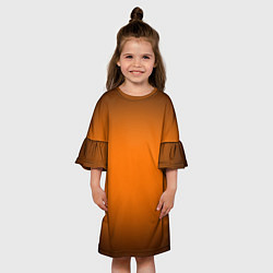 Платье клеш для девочки Кислотный оранжевый с градиентом, цвет: 3D-принт — фото 2