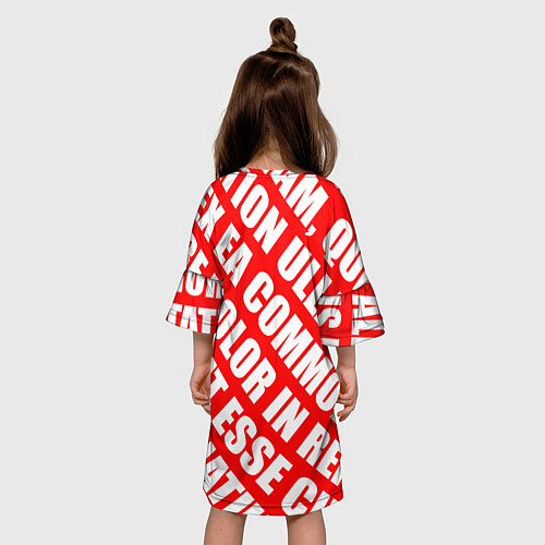 Детское платье Крупный рубленый текст Lorem Ipsum каллиграфия на / 3D-принт – фото 4