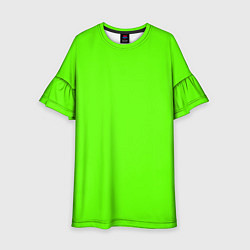 Платье клеш для девочки Кислотный зеленый, цвет: 3D-принт
