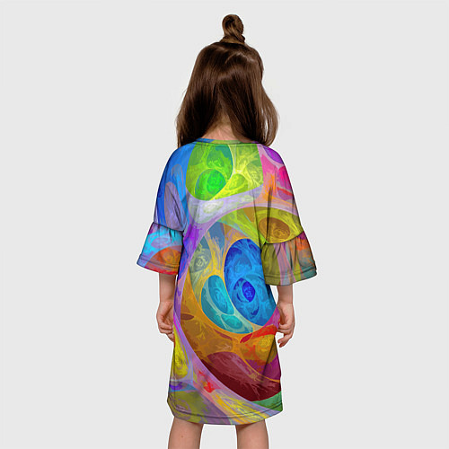 Детское платье Девочка с птицами среди цветов - мскусство / 3D-принт – фото 4