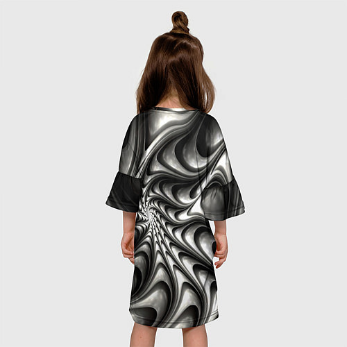 Детское платье Abstract fractal grey / 3D-принт – фото 4