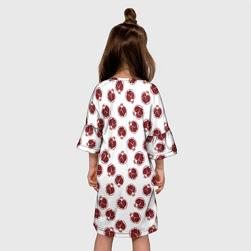 Детское платье Гранаты на белом - паттерн / 3D-принт – фото 4