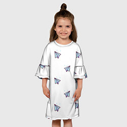 Платье клеш для девочки Бумажные самолетики, цвет: 3D-принт — фото 2