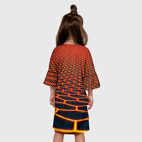Детское платье Honeycomb yellow cyber / 3D-принт – фото 4