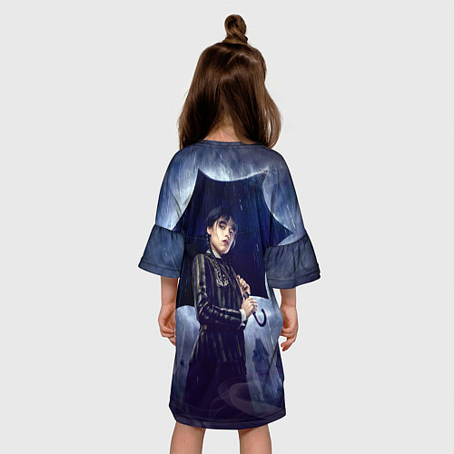 Детское платье Уэнсдей Аддамс с зонтом / 3D-принт – фото 4