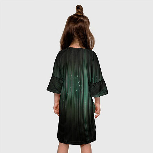 Детское платье Музыкальный зеленый спектр / 3D-принт – фото 4