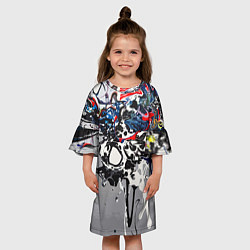 Платье клеш для девочки Нейросеть рисует абстракцию, цвет: 3D-принт — фото 2