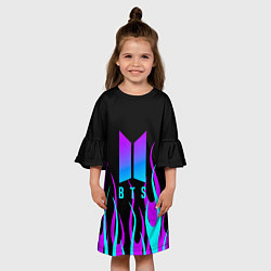 Платье клеш для девочки Bts градиент неон, цвет: 3D-принт — фото 2