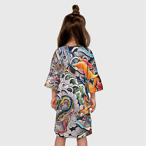 Детское платье Иредзуми: дракон и лис / 3D-принт – фото 4