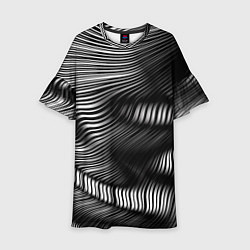 Платье клеш для девочки Оптические волны, цвет: 3D-принт