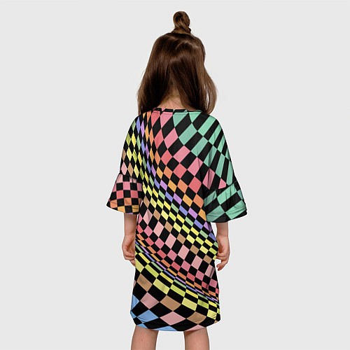 Детское платье Colorful avant-garde chess pattern - fashion / 3D-принт – фото 4