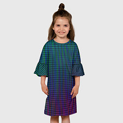 Платье клеш для девочки Multicolored texture, цвет: 3D-принт — фото 2
