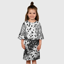 Платье клеш для девочки Камуфляж в точку, цвет: 3D-принт — фото 2