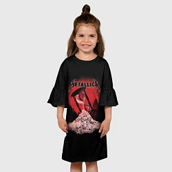 Платье клеш для девочки Metallica - время, цвет: 3D-принт — фото 2