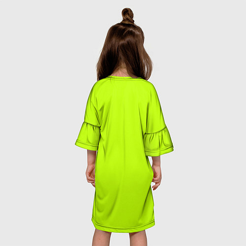 Детское платье Лайм цвет: однотонный лаймовый / 3D-принт – фото 4