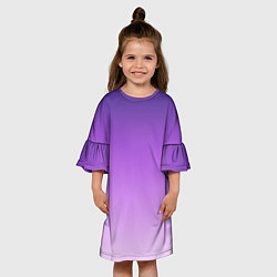 Платье клеш для девочки Фиолетово-сиреневый градиент, цвет: 3D-принт — фото 2
