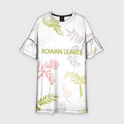 Платье клеш для девочки Rowan leaves, цвет: 3D-принт