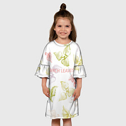 Платье клеш для девочки Birch leaves, цвет: 3D-принт — фото 2