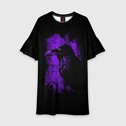 Платье клеш для девочки Dark purple raven, цвет: 3D-принт