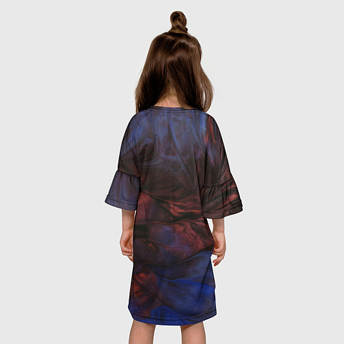 Детское платье Тёмные переливающиеся волны с блёстками / 3D-принт – фото 4