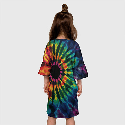 Детское платье Радужный тай дай на темном фоне: арт нейросети / 3D-принт – фото 4