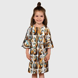 Платье клеш для девочки Орангутаны, цвет: 3D-принт — фото 2
