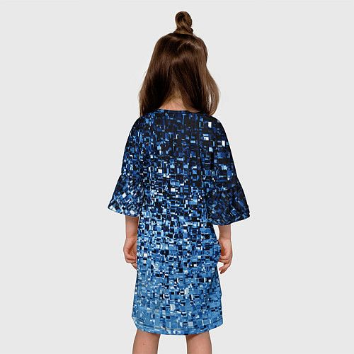 Детское платье Геометрическое множество синих кубов / 3D-принт – фото 4