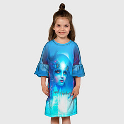 Платье клеш для девочки Петербург, Васильевский остров и Нева - нейросеть, цвет: 3D-принт — фото 2