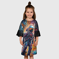 Платье клеш для девочки Космический импрессионизм, цвет: 3D-принт — фото 2