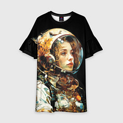 Платье клеш для девочки Космическая туристка, цвет: 3D-принт