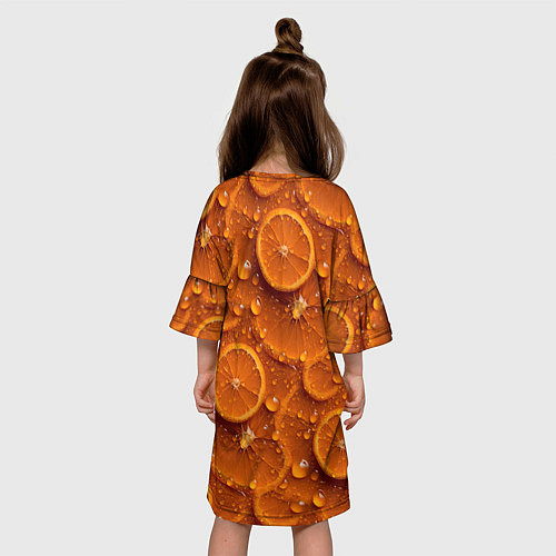 Детское платье Сочная текстура из долек апельсина / 3D-принт – фото 4